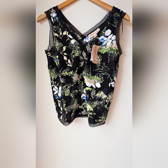 Phylosophy Republic Clothing Floral Sleeveless Top Black Size XS - Picture 2 of 6